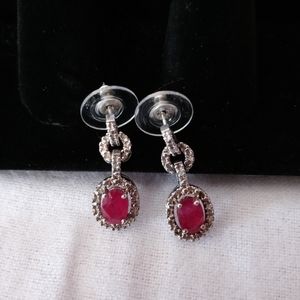 Ruby dangle earrings